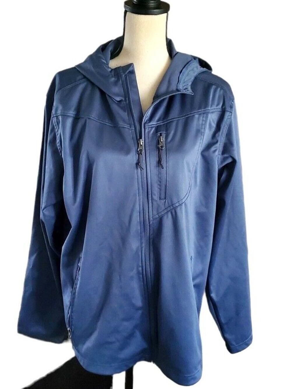 Avalanche Weather Shield Blue Polyester Full Zip Hooded Jacket Sz L